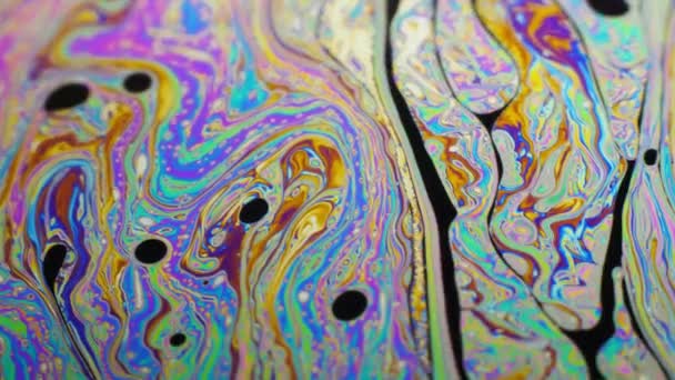 Psychodeliczny tła powierzchni ruchu kolorowe bańki mydlanej — Wideo stockowe