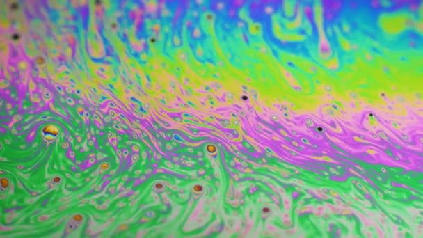 Psychedelische Achtergrond Van Beweging Oppervlak Van Kleurrijke Zeepbel Universum Van — Stockvideo