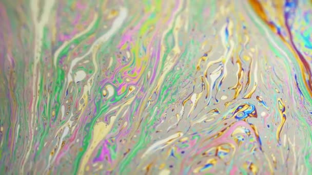 Psychedelischer Hintergrund der Bewegungsfläche der bunten Seifenblase — Stockvideo