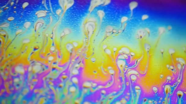 다채로운 비누 거품의 모션의 환각 배경 — 비디오