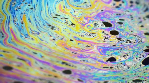 Fondo Psicodélico Superficie Movimiento Burbuja Jabón Colores Universo Color Concept — Vídeos de Stock
