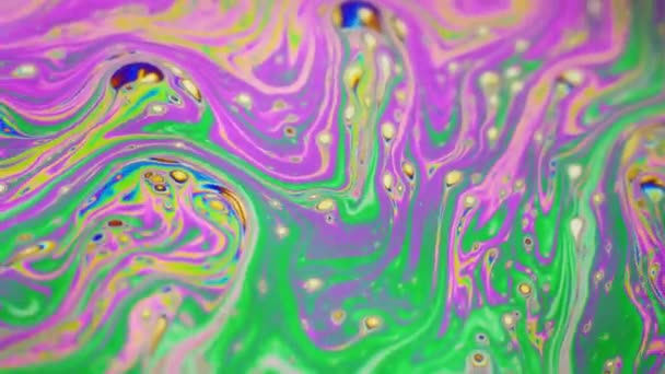 Incroyable Fond Coloré Formé Mouvement Surface Multicolore Bulle Savon Univers — Video