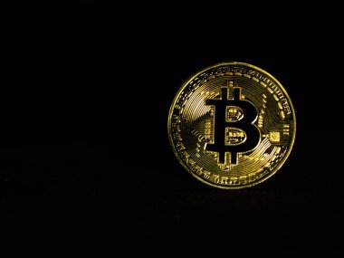 Bitcoin. Kripto para birimi altın Bitcoin, Btc, Bit sikke. Makro çekim Bitcoin sikke.