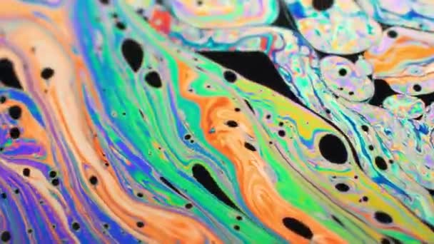 Crear fondo abstracto utilizando la superficie móvil de patrones de burbujas de colores — Vídeo de stock