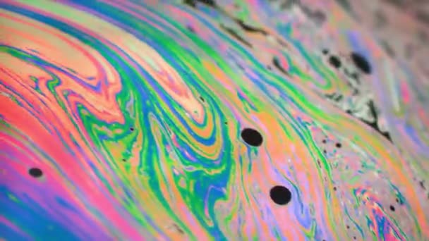Wonderful structure of colorful bubbles. Chaotic motion. — Stock Video