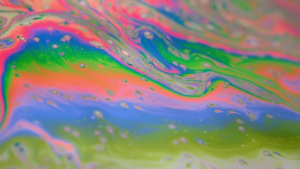 Maravillosa estructura de burbujas de colores. Movimiento caótico . — Vídeos de Stock