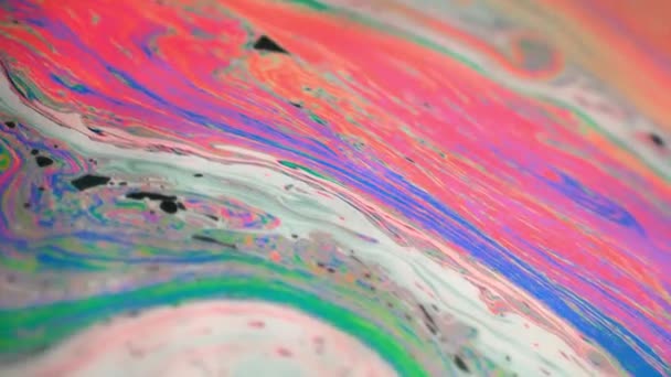 五颜六色的气泡的奇妙结构 混乱的运动 创建美妙的迷幻抽象的背景使用五颜六色的气泡图案的移动表面 颜色的宇宙 概念艺术设计 — 图库视频影像