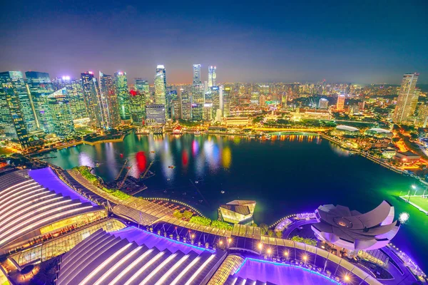 Marina Bay skyline aérienne — Photo