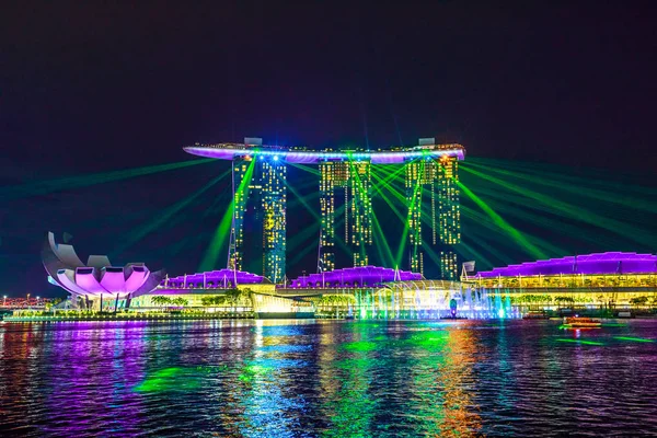 Marina Bay Sands lazer gösterisi — Stok fotoğraf