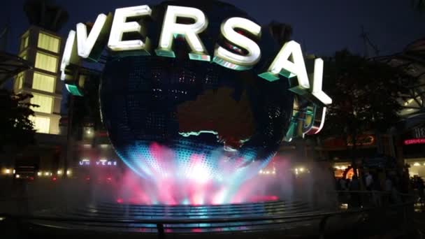 Natt Universal Studios världen — Stockvideo