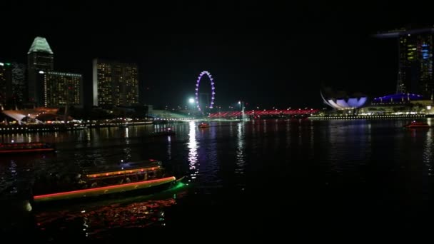 Pomnik Merlion panorama — Wideo stockowe