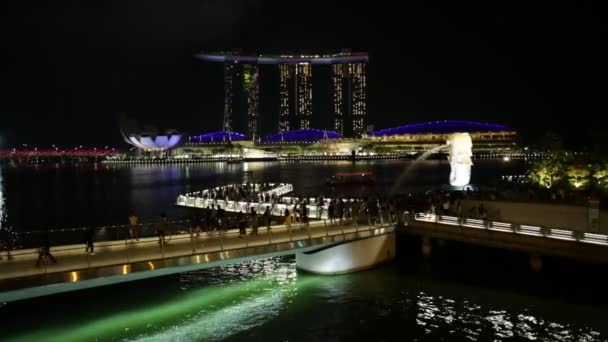 Statua di Merlion Ponte Giubileo — Video Stock