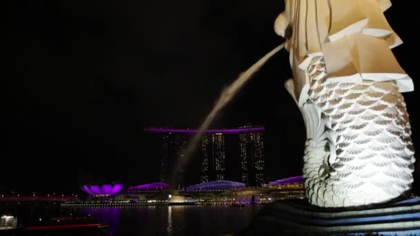 Merlion statyn Singapore — Stockvideo
