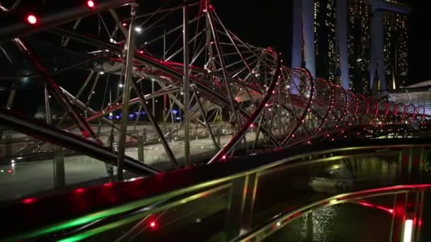 Ponte pedestre Singapura — Vídeo de Stock