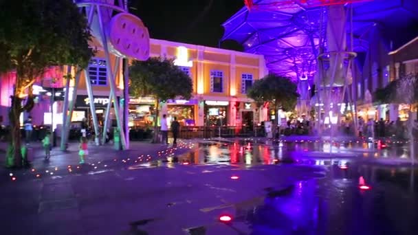 Clarke Quay vida noturna — Vídeo de Stock