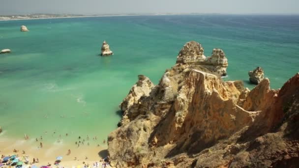 Praia Do Camilo anténa — Stock video