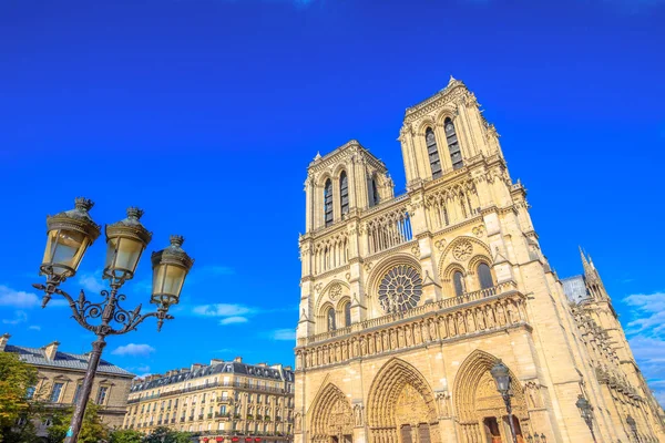 Notre Dame met de lamp — Stockfoto