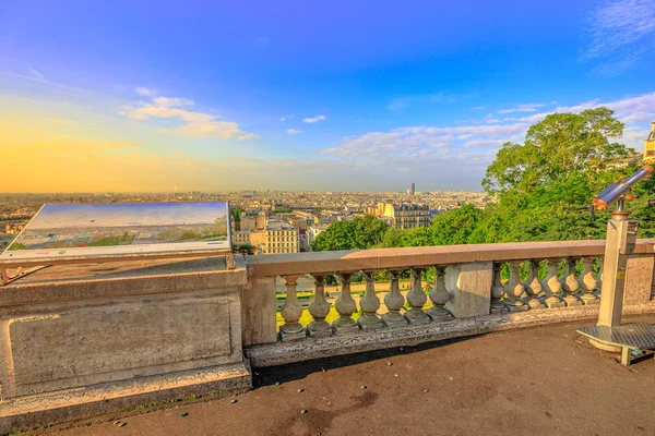 Paris França Julho 2017 Vista Horizonte Paris Pôr Sol Partir — Fotografia de Stock