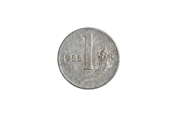 Uma moeda de lira italiana — Fotografia de Stock