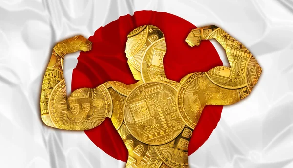 Japon Bitcoin cryptocurrency incelemesi — Stok fotoğraf