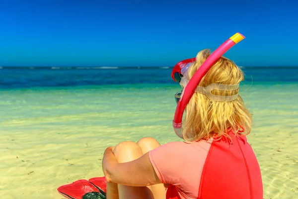 Snorkeler mulher na Austrália — Fotografia de Stock