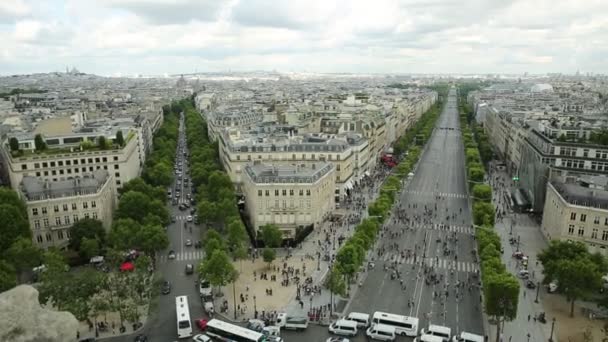 Champs Elysees panorama — Stock video
