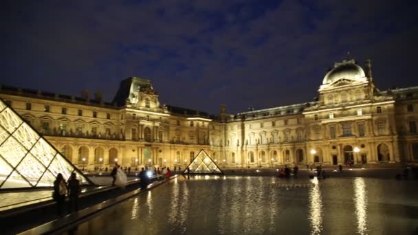 Panorama Louvren Museum — Stockvideo