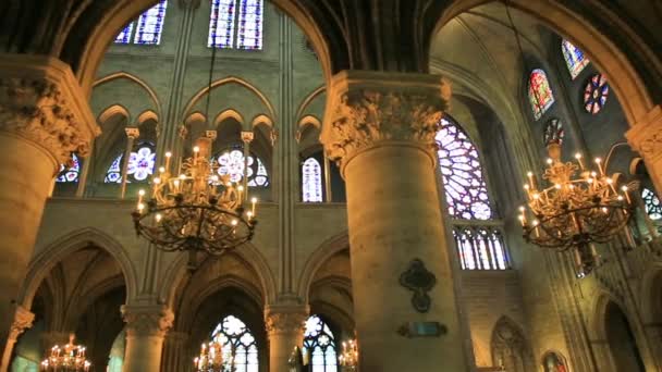Notre Dame nave — Stock Video