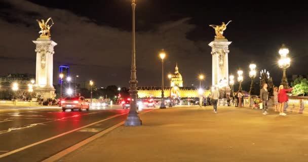 Мост Александра III Парижская панорама — стоковое видео