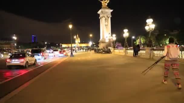 Paris Pont Alexandre Iii — Stockvideo