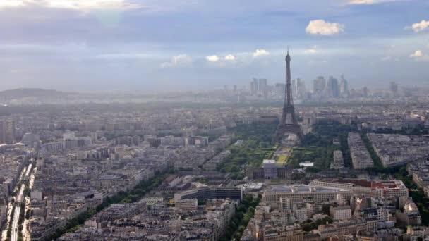 Luchtfoto skyline van Parijs — Stockvideo