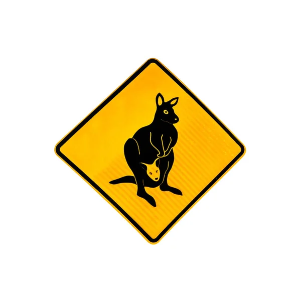 Kangaroo warning sign — Stock Photo, Image