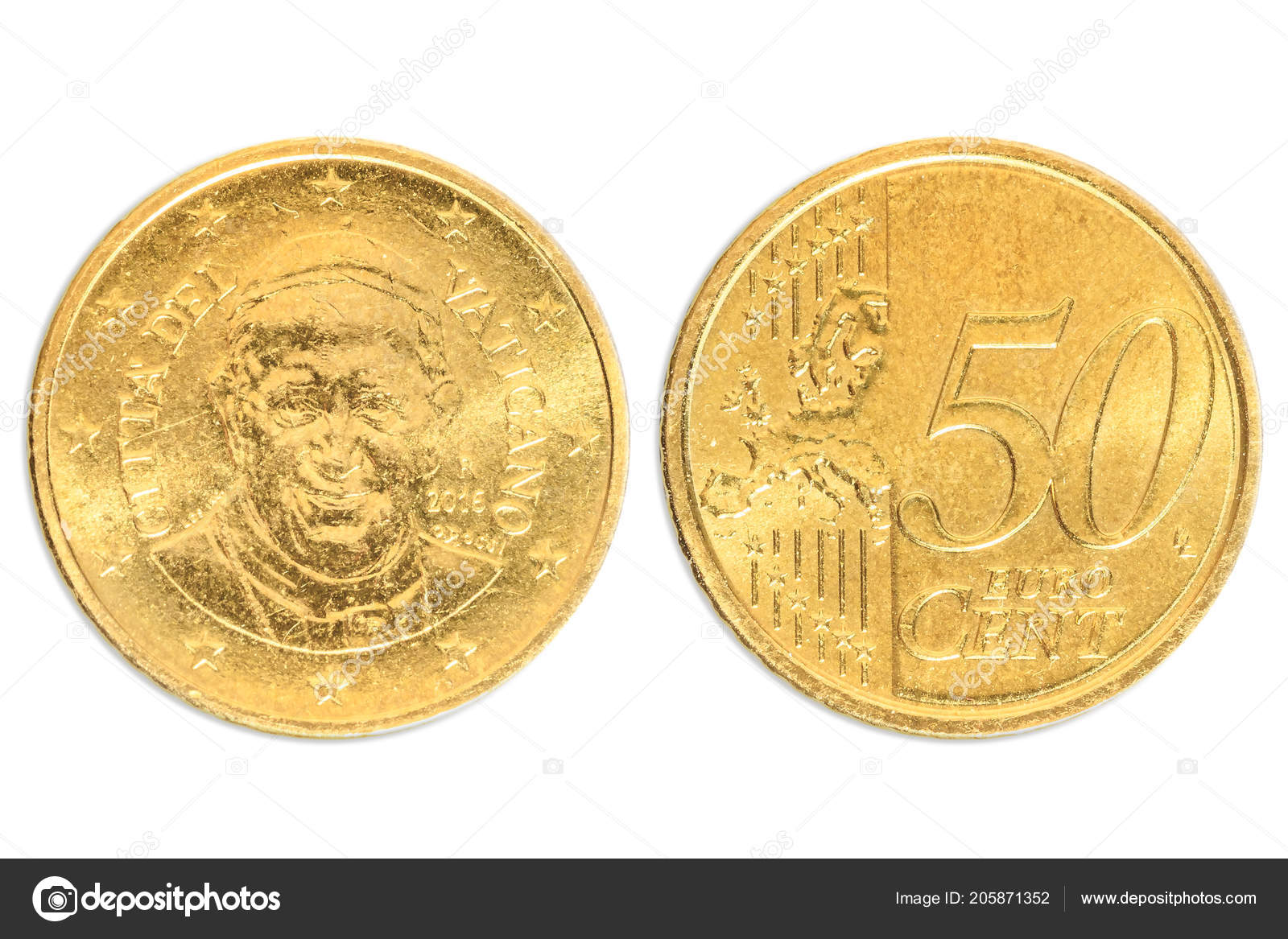 教皇双50美分——图库图片© bennymarty #205871352