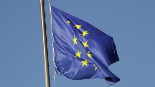 Vlajka Evropské unie — Stock video