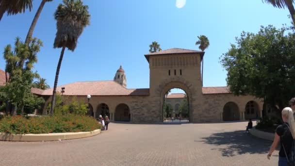 Stanford entrada principal quad — Vídeo de stock
