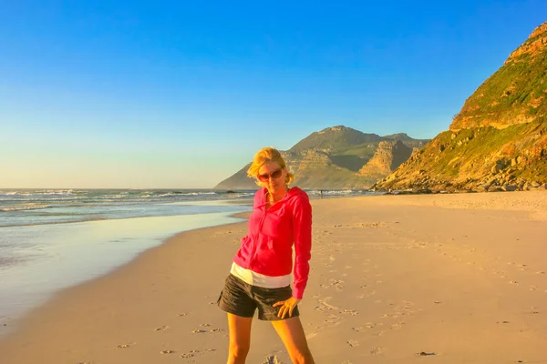 Noordhoek Beach woman — Stok Foto