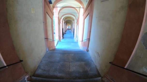 Escalera del santuario de San Luca — Vídeos de Stock