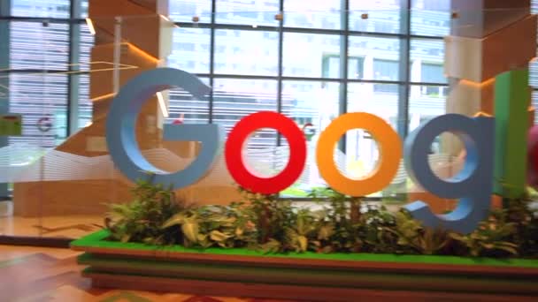 Singapore Mei 2018 Interieur Van Google Van Singapore Met Receptie — Stockvideo