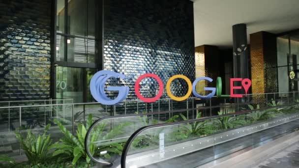 Google wellcome firmar en Singapur — Vídeo de stock