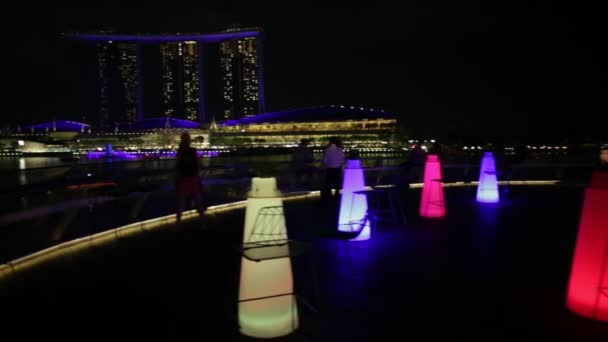 De show Fullerton paviljoen Singapore — Stockvideo