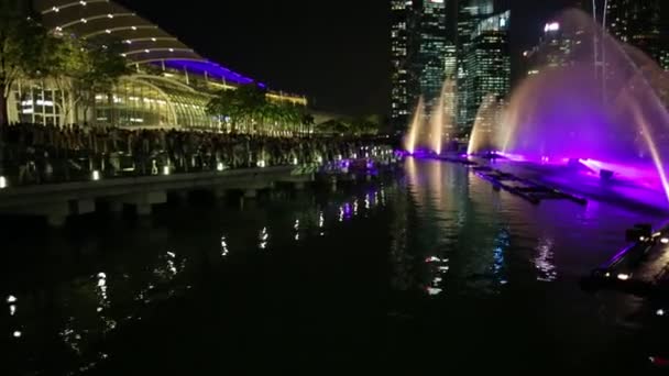 Marina Bay Sands fontäner Visa — Stockvideo