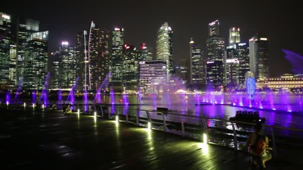 Hafenpromenade der Marina Bay — Stockvideo