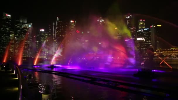 Singapore fontänen show — Stockvideo