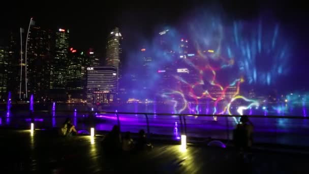 Singapore marina brunnen — Stockvideo