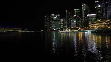 Singapur skyline gece