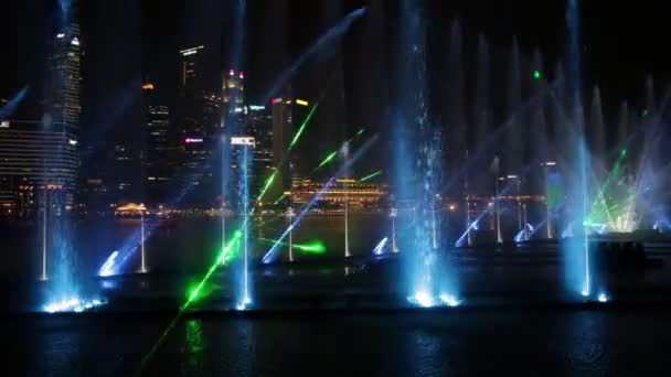 Singapore fontänen show — Stockvideo