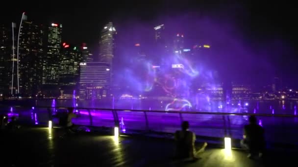 Singapore fontänen show — Stockvideo