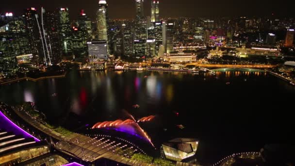 Marina Bay lapso de tempo aéreo — Vídeo de Stock