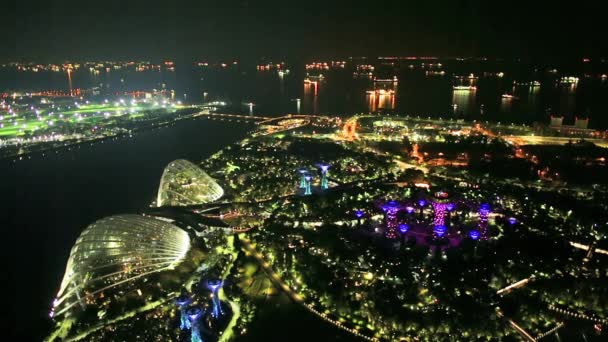 Singapore light show Luftaufnahme — Stockvideo