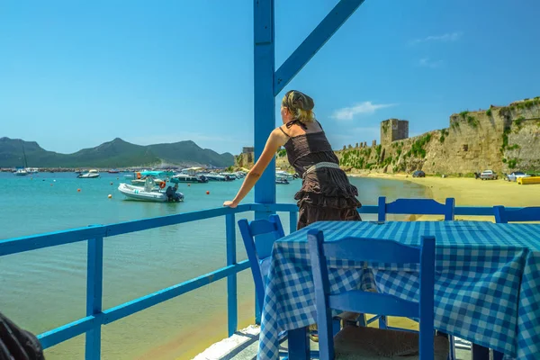 Methoni beach porch